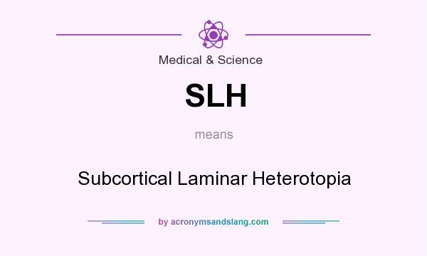 What does SLH mean? It stands for Subcortical Laminar Heterotopia