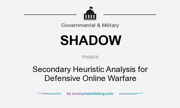 What does SHADOW mean? It stands for Secondary Heuristic Analysis for Defensive Online Warfare