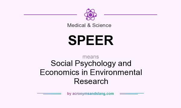 What does SPEER mean? It stands for Social Psychology and Economics in Environmental Research