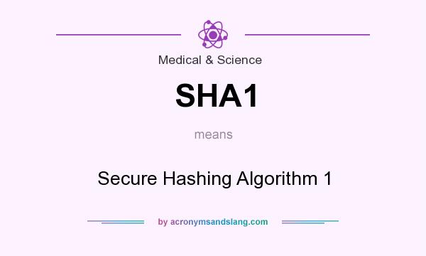 What does SHA1 mean? It stands for Secure Hashing Algorithm 1