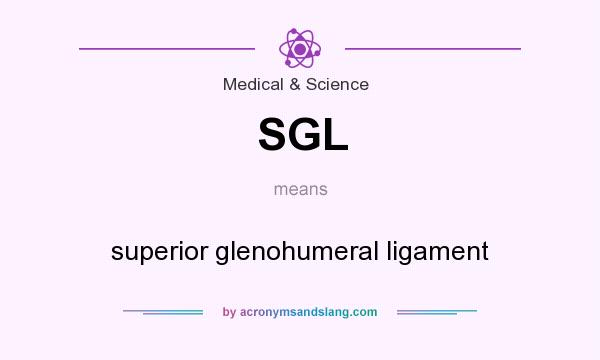 What does SGL mean? It stands for superior glenohumeral ligament