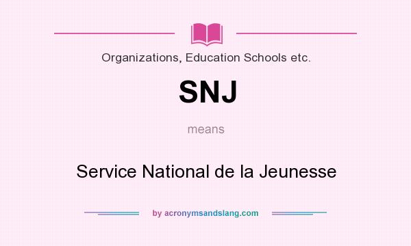 What does SNJ mean? It stands for Service National de la Jeunesse