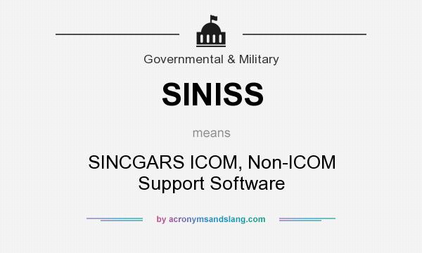 What does SINISS mean? It stands for SINCGARS ICOM, Non-ICOM Support Software