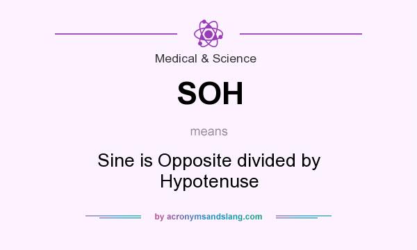 What does SOH mean? It stands for Sine is Opposite divided by Hypotenuse