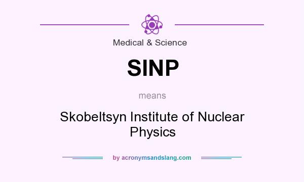 What does SINP mean? It stands for Skobeltsyn Institute of Nuclear Physics