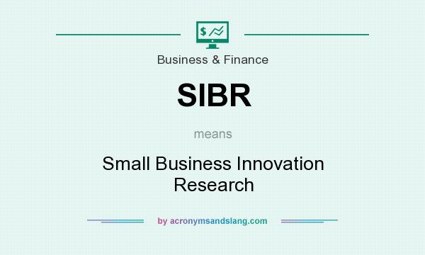 What does SIBR mean? It stands for Small Business Innovation Research