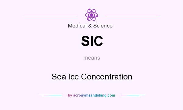 What does SIC mean? It stands for Sea Ice Concentration