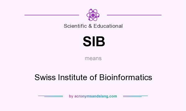 What does SIB mean? It stands for Swiss Institute of Bioinformatics