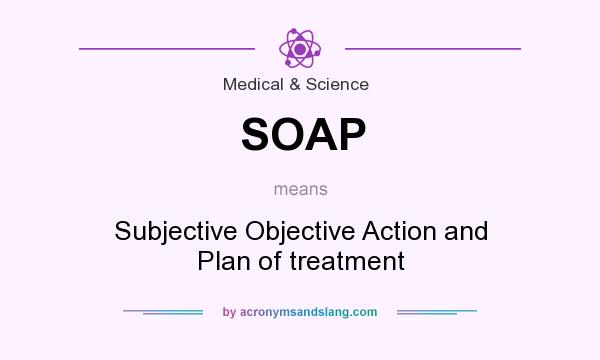 What does SOAP mean? It stands for Subjective Objective Action and Plan of treatment