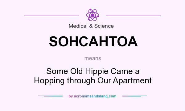 What does SOHCAHTOA mean? It stands for Some Old Hippie Came a Hopping through Our Apartment