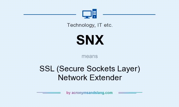 What does SNX mean? It stands for SSL (Secure Sockets Layer) Network Extender