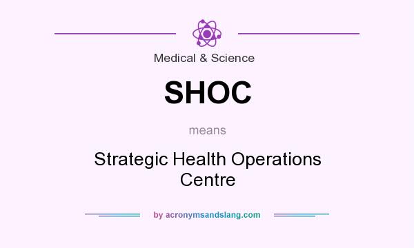 What does SHOC mean? It stands for Strategic Health Operations Centre