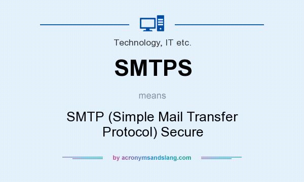 What does SMTPS mean? It stands for SMTP (Simple Mail Transfer Protocol) Secure