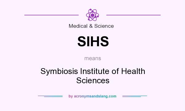 What does SIHS mean? It stands for Symbiosis Institute of Health Sciences