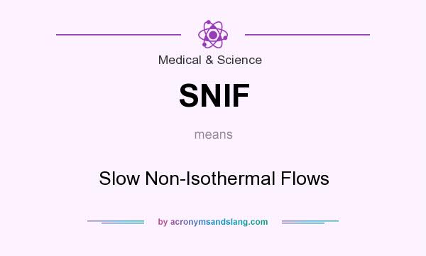What does SNIF mean? It stands for Slow Non-Isothermal Flows