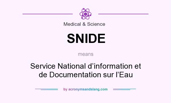 What does SNIDE mean? It stands for Service National d’information et de Documentation sur l’Eau
