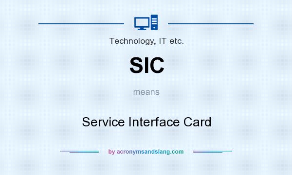 What does SIC mean? It stands for Service Interface Card