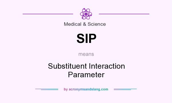 What does SIP mean? It stands for Substituent Interaction Parameter