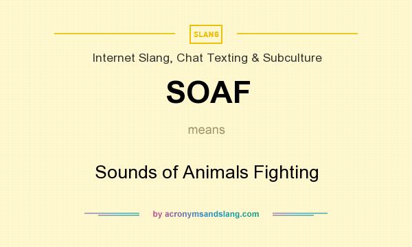 What does SOAF mean? It stands for Sounds of Animals Fighting