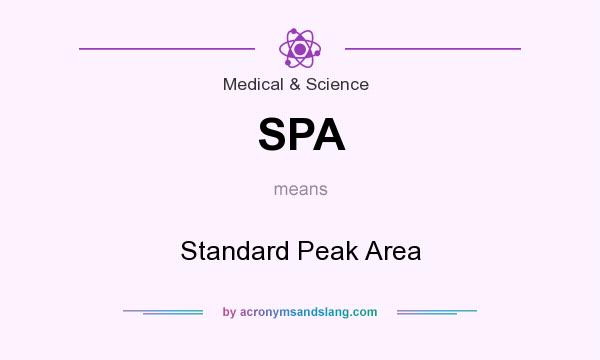 What does SPA mean? It stands for Standard Peak Area