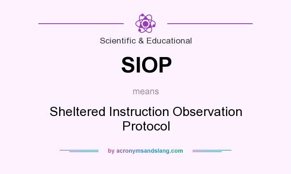 What does SIOP mean? It stands for Sheltered Instruction Observation Protocol