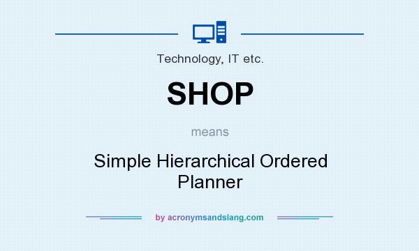 What does SHOP mean? It stands for Simple Hierarchical Ordered Planner