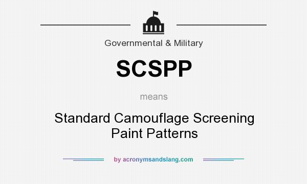 What does SCSPP mean? It stands for Standard Camouflage Screening Paint Patterns