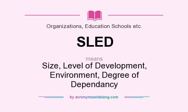 What does SLED mean? It stands for Size, Level of Development, Environment, Degree of Dependancy