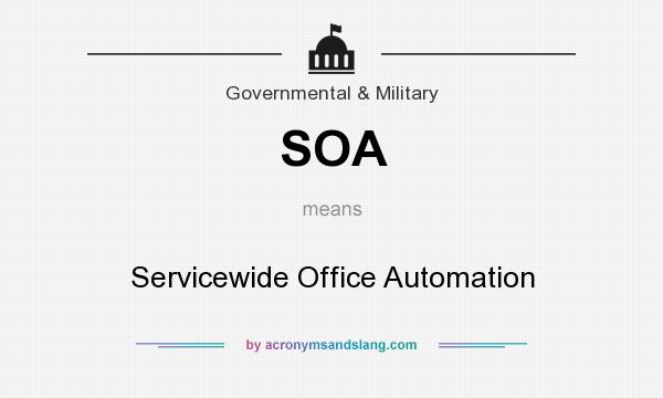 What does SOA mean? It stands for Servicewide Office Automation