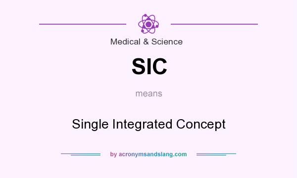 What does SIC mean? It stands for Single Integrated Concept