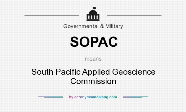 What does SOPAC mean? It stands for South Pacific Applied Geoscience Commission