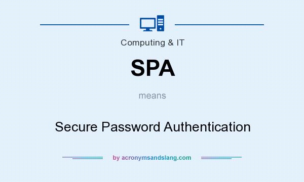What does SPA mean? It stands for Secure Password Authentication