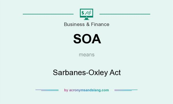 What does SOA mean? It stands for Sarbanes-Oxley Act