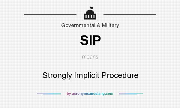 What does SIP mean? It stands for Strongly Implicit Procedure