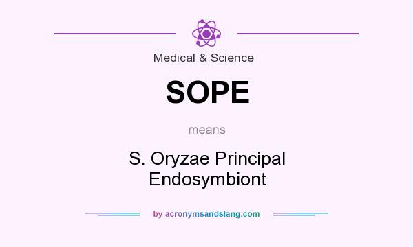 What does SOPE mean? It stands for S. Oryzae Principal Endosymbiont