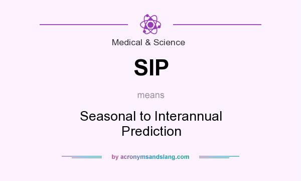 What does SIP mean? It stands for Seasonal to Interannual Prediction