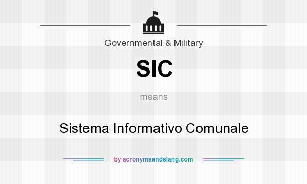 What does SIC mean? It stands for Sistema Informativo Comunale