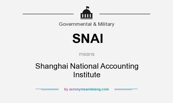 What does SNAI mean? It stands for Shanghai National Accounting Institute