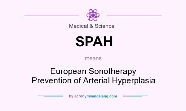 What does SPAH mean? It stands for European Sonotherapy Prevention of Arterial Hyperplasia