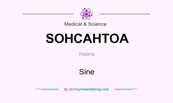 What does SOHCAHTOA mean? It stands for Sine