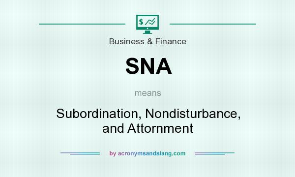 What does SNA mean? It stands for Subordination, Nondisturbance, and Attornment