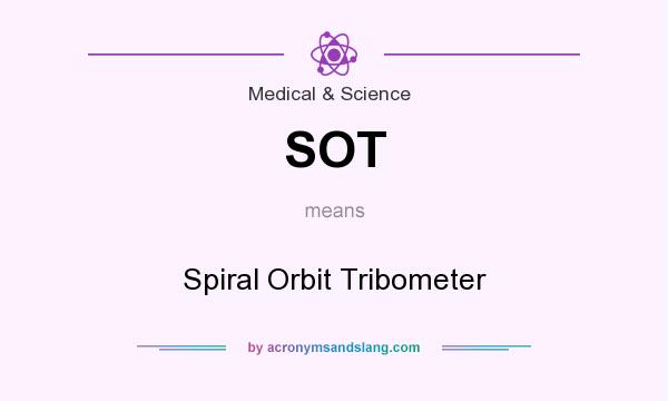 What does SOT mean? It stands for Spiral Orbit Tribometer