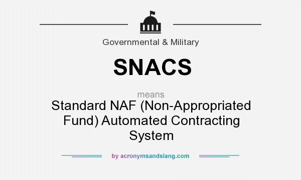 What does SNACS mean? It stands for Standard NAF (Non-Appropriated Fund) Automated Contracting System