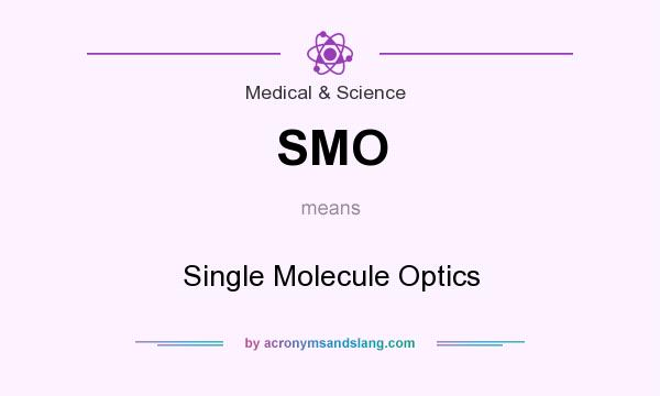 What does SMO mean? It stands for Single Molecule Optics