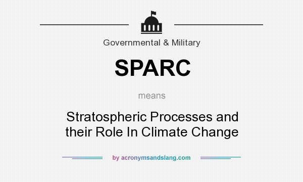 What does SPARC mean? It stands for Stratospheric Processes and their Role In Climate Change