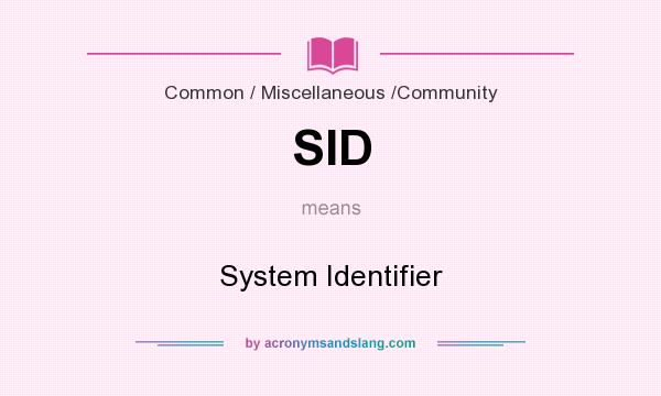 What does SID mean? It stands for System Identifier