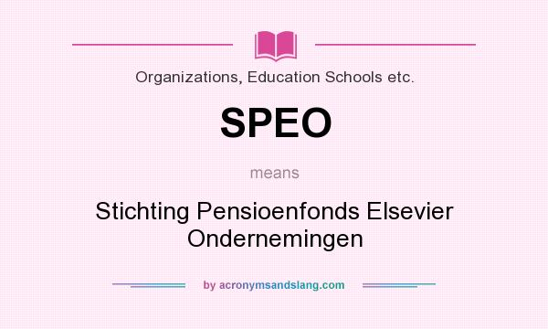 What does SPEO mean? It stands for Stichting Pensioenfonds Elsevier Ondernemingen