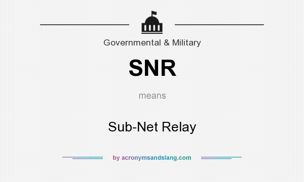 What does SNR mean? It stands for Sub-Net Relay