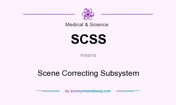 What does SCSS mean? It stands for Scene Correcting Subsystem