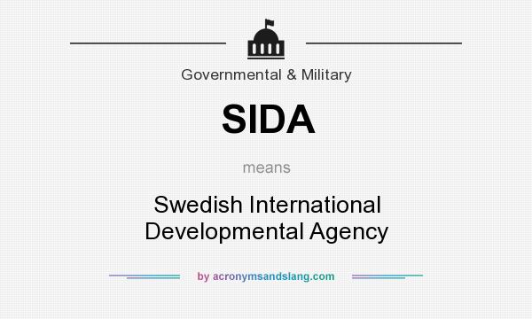 What does SIDA mean? It stands for Swedish International Developmental Agency